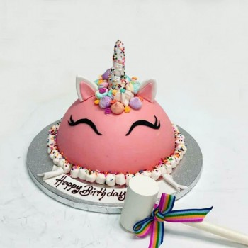 Pink Unicorn Pinata Cake