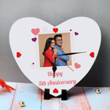 5th Anniversary Romance Clock