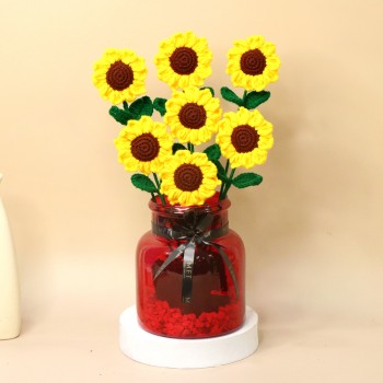 Sunflower Vase Crochet Arrangement