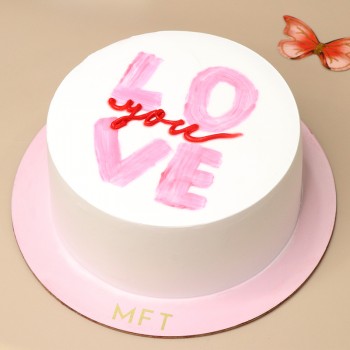 Love You Theme Cake