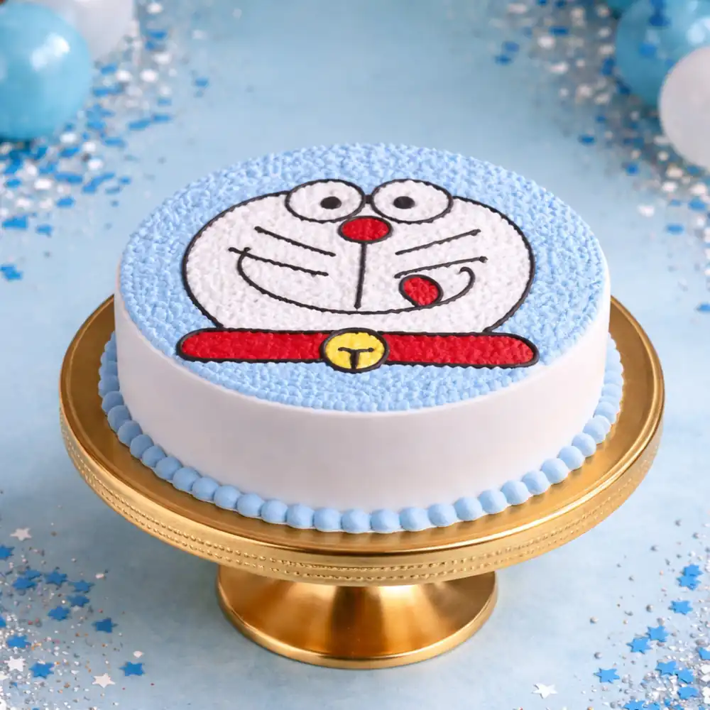 Doraemon Face Theme Birthday Cake