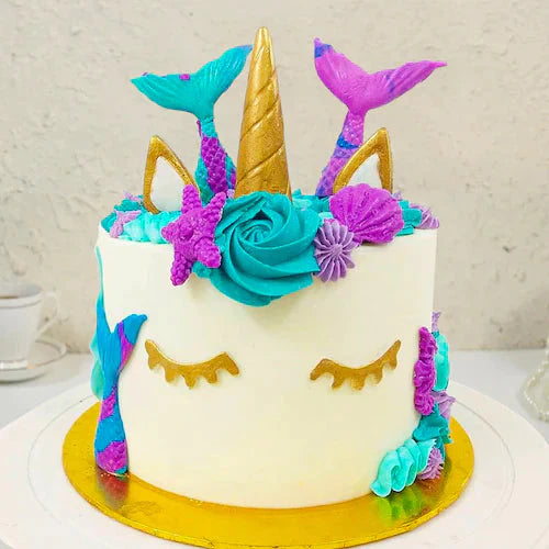 Mermaid unicorn butterscotch cake